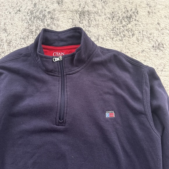 Ralph Lauren Chaps Everyday Fleece Navy Men's XL Quarter Zip Pullover - Picture 2 of 3